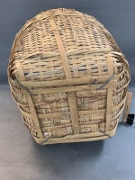 Large Heavy Duty Wired Split Cane Basket with Handles - 5