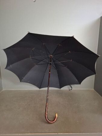 Vintage Umbrella with Bamboo & Brass Handle