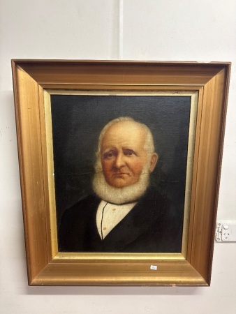 Framed Victorian Oil on Board Portrait of a Gentleman