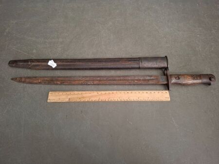 Australian Bayonet in Scabbard Stamped Lithgow 1917