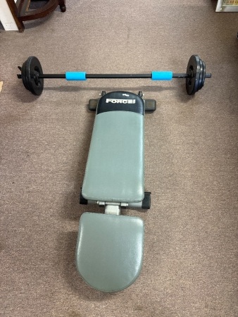 Force Weight Bench, Weight Bar & Weights