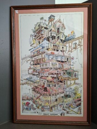 Framed print of K.Pel&rsquo;s &ldquo;Project Eumundi&rdquo; (4/400 from 1981)