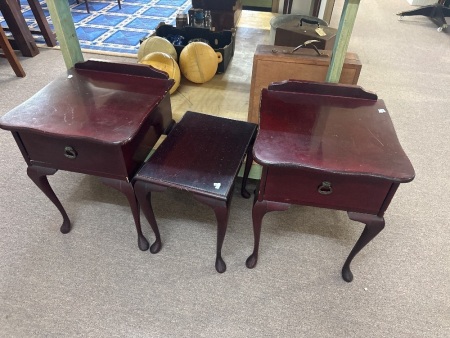 Pair Bed Side Tables with Side Table