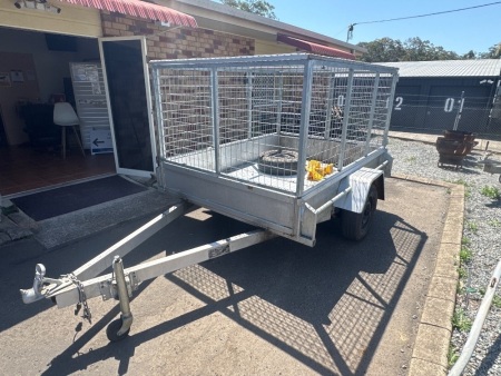 2004 Single Axle Steel Box Trailer with Cage & Spare Tyre - VIN 6T9T20V9740RBD355 - Rust on Base - Sold as unregistered with no roadworthy certificate