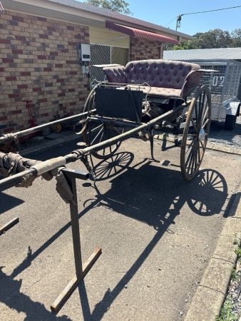 John T Flitcroft Warwick Circa 1900s Sulky with 2 Stock Saddles & Harness