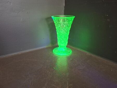 Uranium Glass Art Deco Vase
