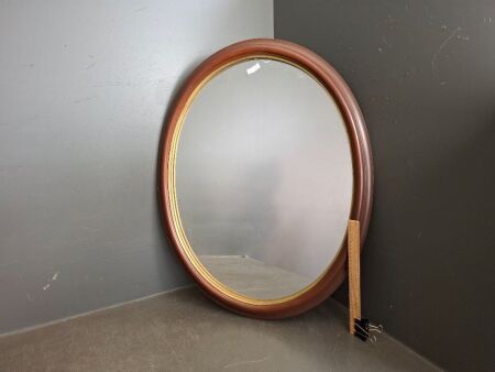Oval Wooden Mirror