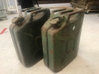 Pair of 20L Metal Jerry Cans