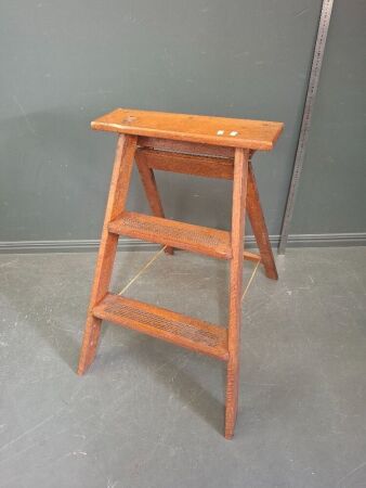 Vintage Mini Wooden Library Ladder