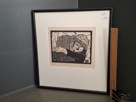 Rachael Redmon Block Lino Print 'Breaking' - 1/10