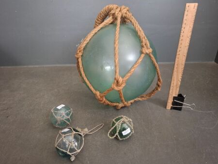 Japanese Glass Float - Incs 3 Small Glass Floats