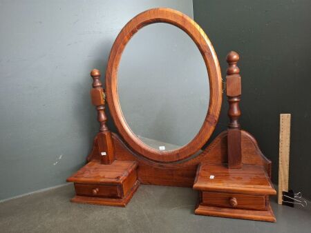 Wooden Table Top Vanity Mirror