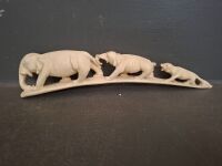 Carved Tusk with Elephants