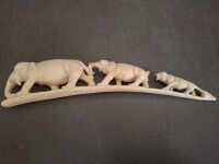 Carved Tusk with Elephants - 5