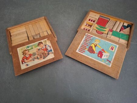 Two Mid Century Childrens Building Block Sets
