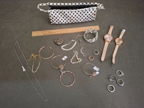 Large Lot of Jewellery - Incs 2 Watches, Bracelets & Rings - Some Marked 925