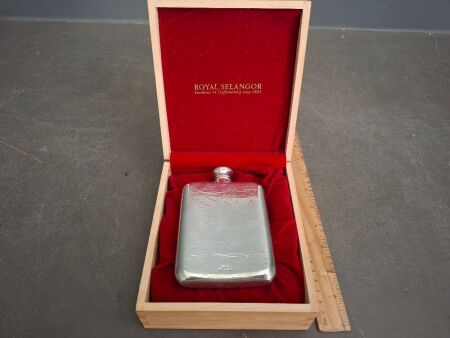 Royal Selangor Pewter Hip Flask - Boxed
