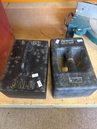 1 x 50 LB and 1 x 56 LB Railway Weights