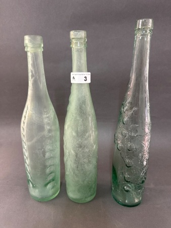 3 Vintage Tall Bottles
