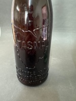 2 Antique Tasma Bottle Company Beer Bottles - 1x Brown & 1 Blue - 3