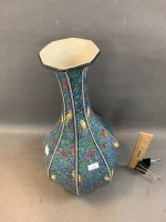 Large Antique Royal Doulton Octagonal Bulb Vase with Persian Parrot Design. c1912 - 2