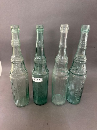 4 Vintage Champions Vinegar Bottles