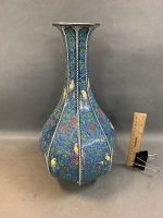 Large Antique Royal Doulton Octagonal Bulb Vase with Persian Parrot Design. c1912 - 3