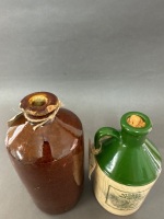 Large Stoneware Glazed Ink Bottle, C1900 & Stones Green Ginger Wine Bottle, Made in Australia - 3