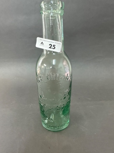 Antique The Original Ship Brand Chutney bottle by MP & Sons, Bombay