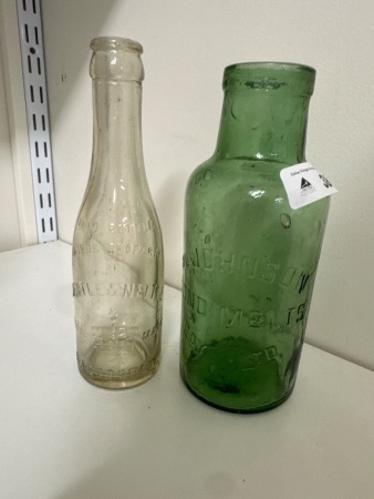 Nettle & Nettle Kalgoorlie clear glass bottle, The Helidon Brisbane Green Glass Bottle & The Johnson Condiments Bottle