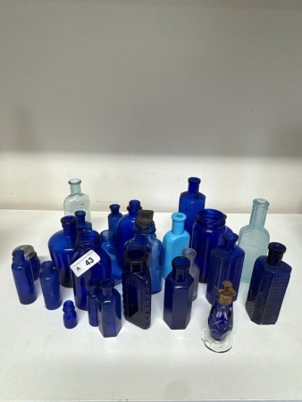 Assortment of Vintage & Antique Blue Bottles