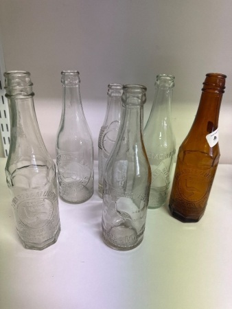 6 Vintage Soda Bottles - Incs 3 Edward & Murphy Rockhampton Bottles, 1 Bunworth & Co Queensland Bottle, 1 Gregory Cordials Winton Bottle & 1 CW Baer Lemonade Bottle