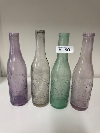 4 Rosella Vintage Melbourne Perserving Bottles