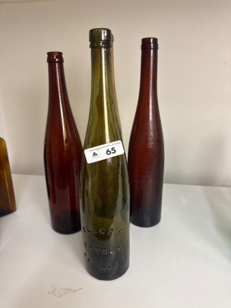 4 Vintage Tall Beer Bottles - 1 Embossed Reschs Sydney Brewery