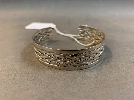 Sterling Silver Hand Woven Cuff