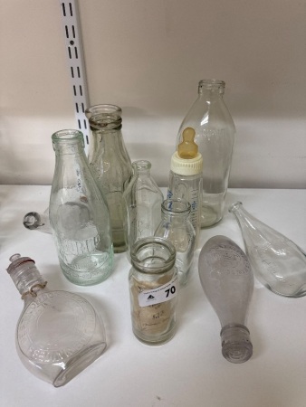 Assortment of Vintage Clear Bottles