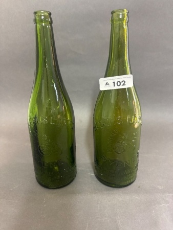 2 x Reschs Limited Sydney Green Bottles
