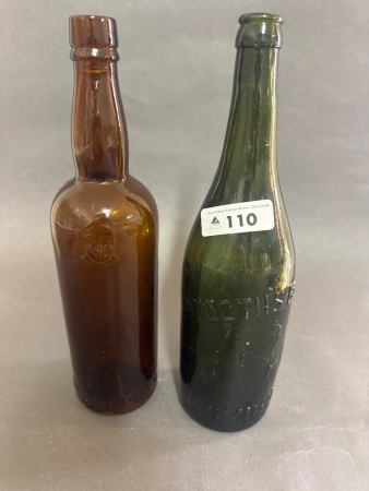 Tooths Beer Sydney Green Beer Bottle & BeenleighThomas Brown & Sons Bottle