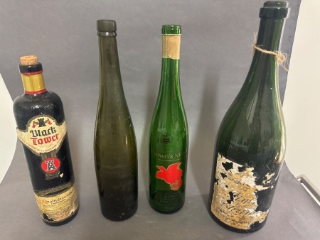4 Various Alcohol Bottles