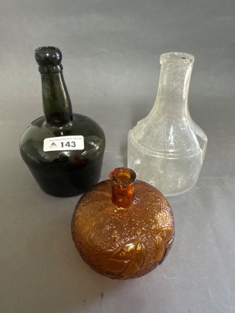 Vintage Bardinet Bordeaux Orange Liquor Bottle with 2 Vintage Bottles