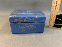 Vintage Blue Lacquered Jewellery / Trinket Box - 3