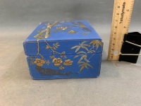Vintage Blue Lacquered Jewellery / Trinket Box - 4