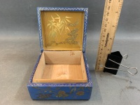 Vintage Blue Lacquered Jewellery / Trinket Box - 5