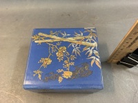 Vintage Blue Lacquered Jewellery / Trinket Box - 6