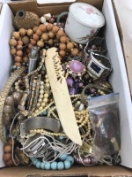 Box Lot of Beads & Costume Jewellery etc.