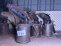 Group lot of 3 kerosene pressure blow torches