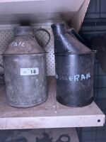 2 metal Queensland Rail oil/kero cans