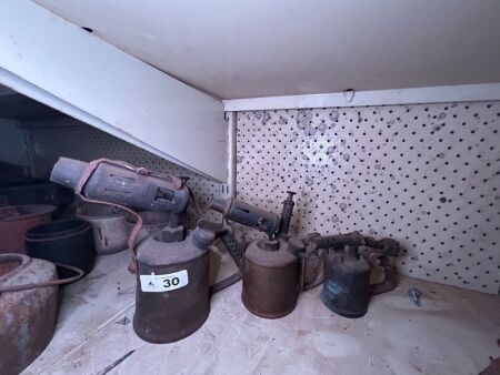 Group lot of 3 kerosene pressure blow torches