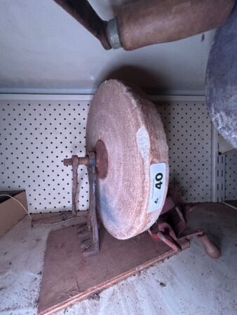 2x Vintage hand grinding stone