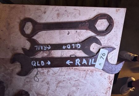 3x Queensland Rail spanners